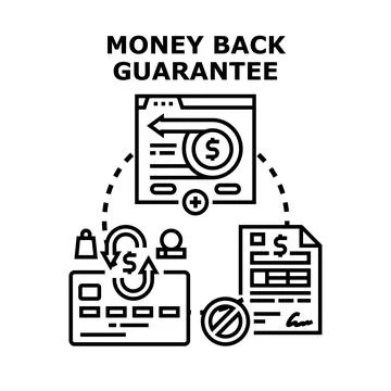 Money back guarantee refund payment protection concept Stock Illustration