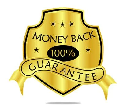 Money back guarantee shield and banner Illustrazione stock