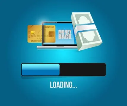 Money back loading bar illustration Stock Illustration