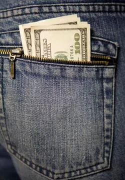 Money in the back pocket Stock Photos