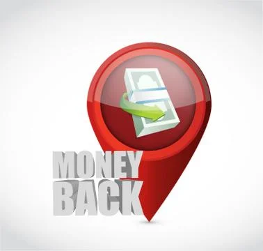 Money back pointer sign illustration Stock Illustration