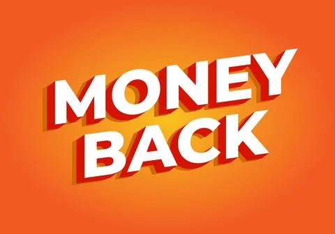 Money back. Text effect in eye catching color. 3D effect Stock Illustration