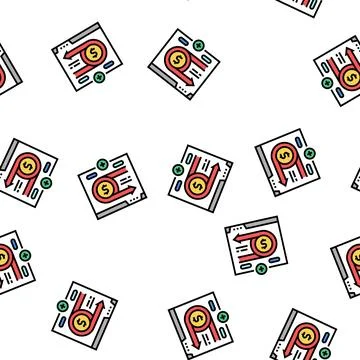 Money back vector seamless pattern Stock Illustration