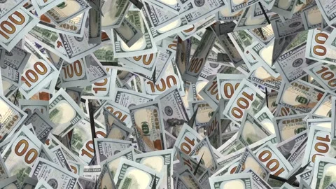 Money Background Loop - 100 US Dollars Modern Bills - IV - 4K Stock Footage 320981031