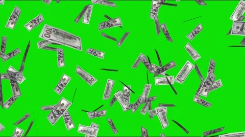 Money Background Loop - 100 US Dollars Modern Bills - III - 4K - Green Screen Stock Footage 320981928