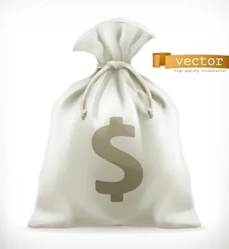 Money Bag. 3d vector icon Stock Illustration