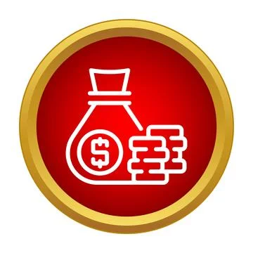 Money bag and coin stack icon for finance Stock Illustration
