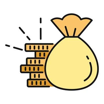 Money bag and coin stack showing finance and wealth Stock Illustration