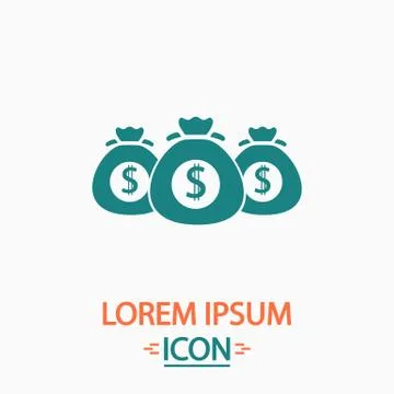 Money bag computer symbol Stock Illustration