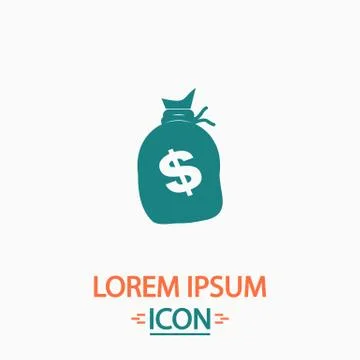 Money bag computer symbol Stock Illustration