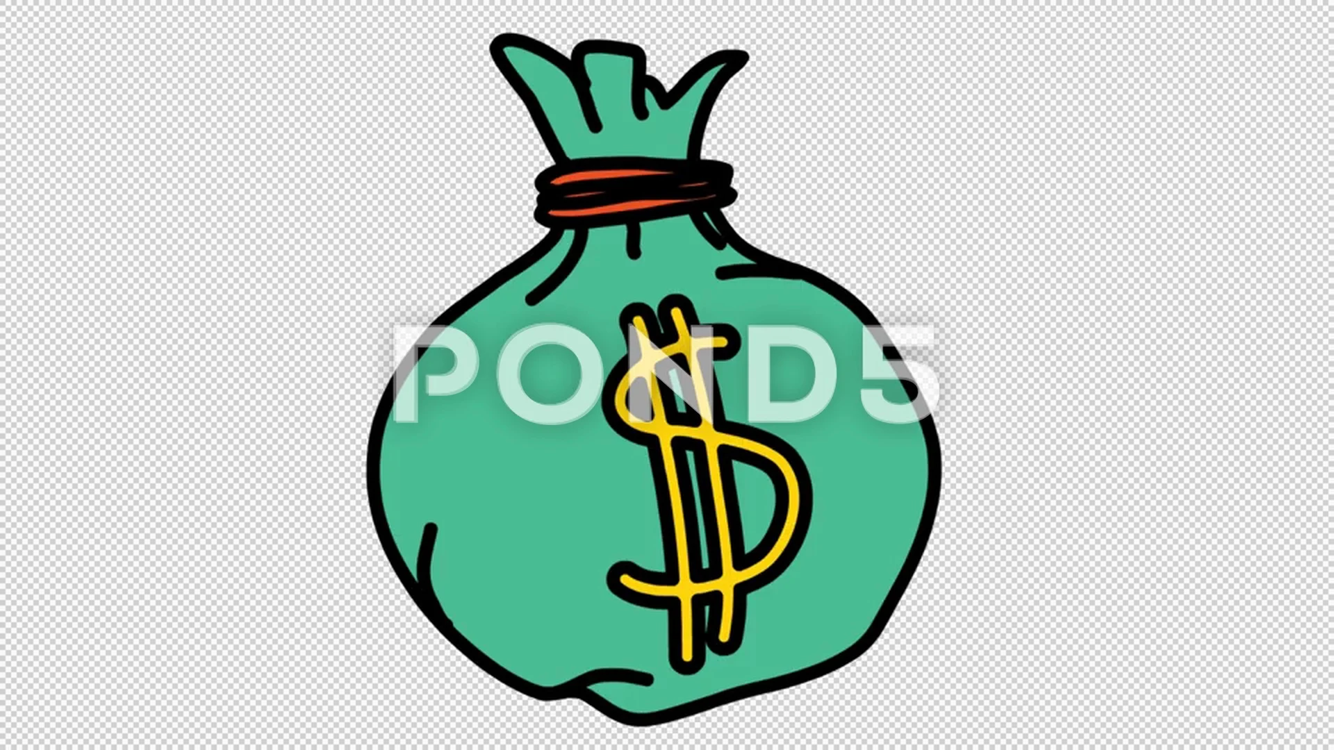 Money Bag with Dollar Sign Animation Tra... | Stock Video | Pond5