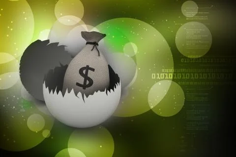 Money bag in eggshell Stockillustratie