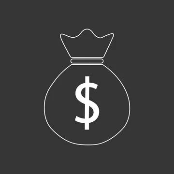 Money Bag flat icon Stock Illustration