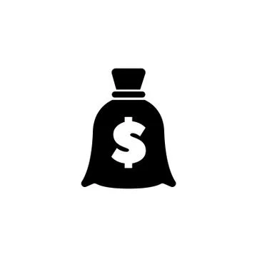 Money Bag Flat Vector Icon Stock Illustration