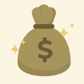 Money bag flat vector icon with dollar sign Stock Illustration