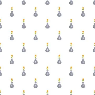 Money bag growing sprout pattern financial investment concept Stock Illustration