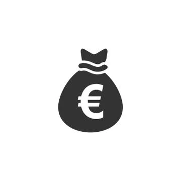 Money bag icon flat Illustrazione stock