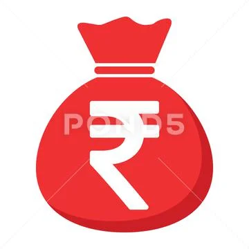Money bag line icon finance and business profit Vector Image