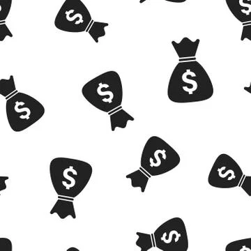 Money bag icon seamless pattern background. Business concept vector illustrat Stock Illustration