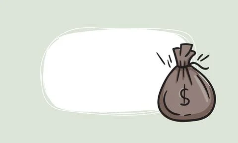 Money bag icon. Simple vector background for label Stock Illustration