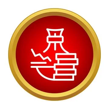 Money bag icon with stack coins showing investment growth Stock Illustration