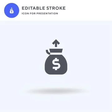 Money Bag icon vector, filled flat sign, solid pictogram isolated on white, logo Stock Illustration
