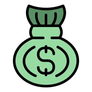 Money bag icon vector flat Stock Illustration