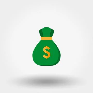 Money Bag. Icon. Vector. Stock Illustration