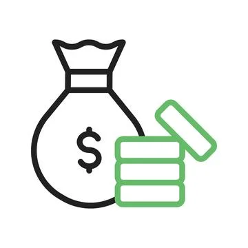 Money Bag icon vector image. Stock Illustration