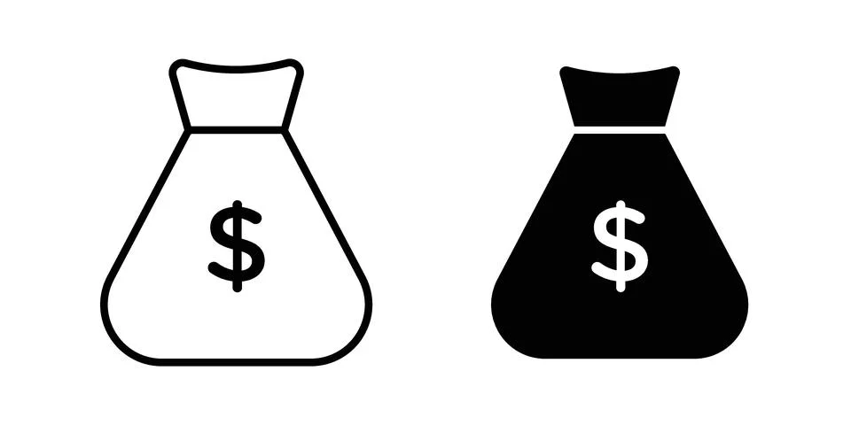 Money bag icon for web projects Stock Illustration