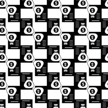 Money bag report pattern seamless vector Ilustración de archivo