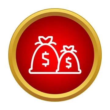 Money bag stack increasing savings wealth icon Stock Illustration