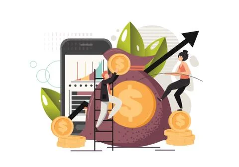 Money bag, vector flat style design illustration Stock Illustration