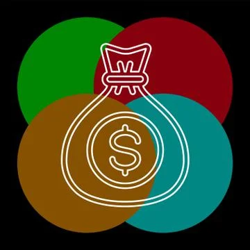 Money bag vector icon Stock Illustration