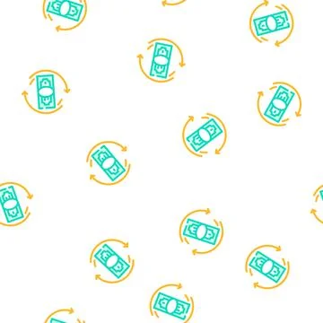 Money banknote circle arrows vector seamless pattern Illustrazione stock