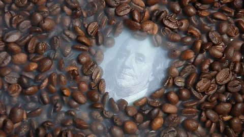 Money banknote coffee bean background Stock Footage 262230536