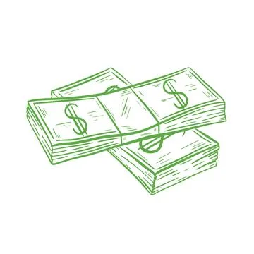 Money banknotes in stacks vector illustration Stock Illustration