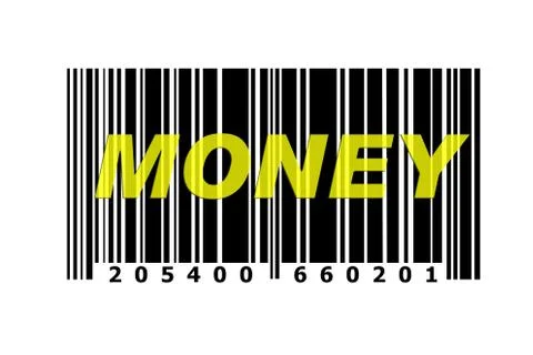 Money on barcode Illustrazione stock