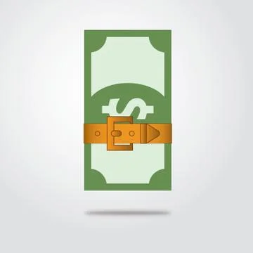 Money belt strapped to save Stock Illustration
