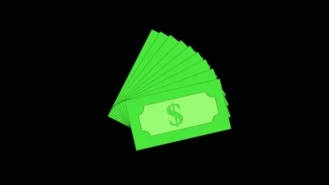 Money bill animation with green stack. Money bill green digital currency. M.. Stock Footage 337617907