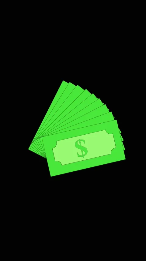 Money bill animation with green stack. Money bill green digital currency. M.. Stock Footage 346054511