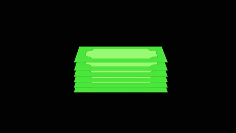 Money bill animation with paper stack. Money bill green digital currency. M.. Stock Footage 337617898