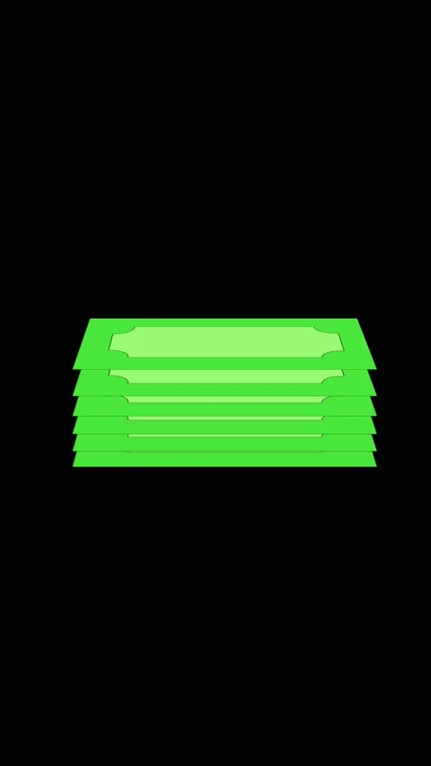 Money bill animation with paper stack. Money bill green digital currency. M.. Stock Footage 346054497