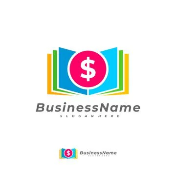 Money Book logo vector template, Creative Money logo design concepts Stock Illustration