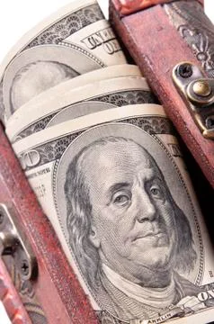 Money in a box Foto stock