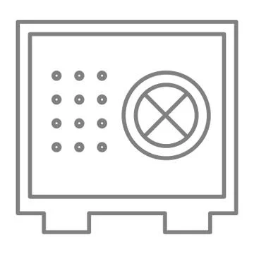 Money box thin line icon. Safe vector illustration isolated on white. Bank Illustrazione stock