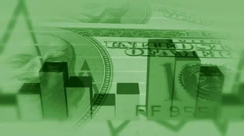 Money Business Looping Green Animated Background Stock Footage