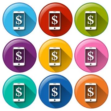 Money buttons Illustrazione stock