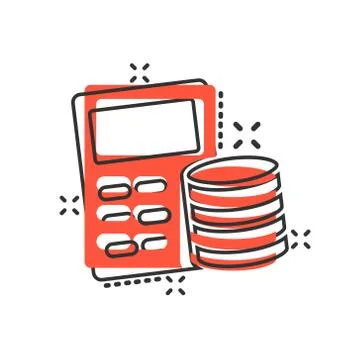 Money calculation icon in comic style. Budget banking vector cartoon illustra Illustrazione stock