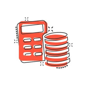 Money calculation icon in comic style. Budget banking vector cartoon illustra Stock Illustration